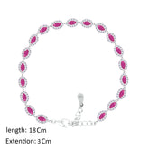 عصفور كريستال انسيال فضة تنس عيار 925 بتصميم ماركيز فوشيا مرصع بالزركون